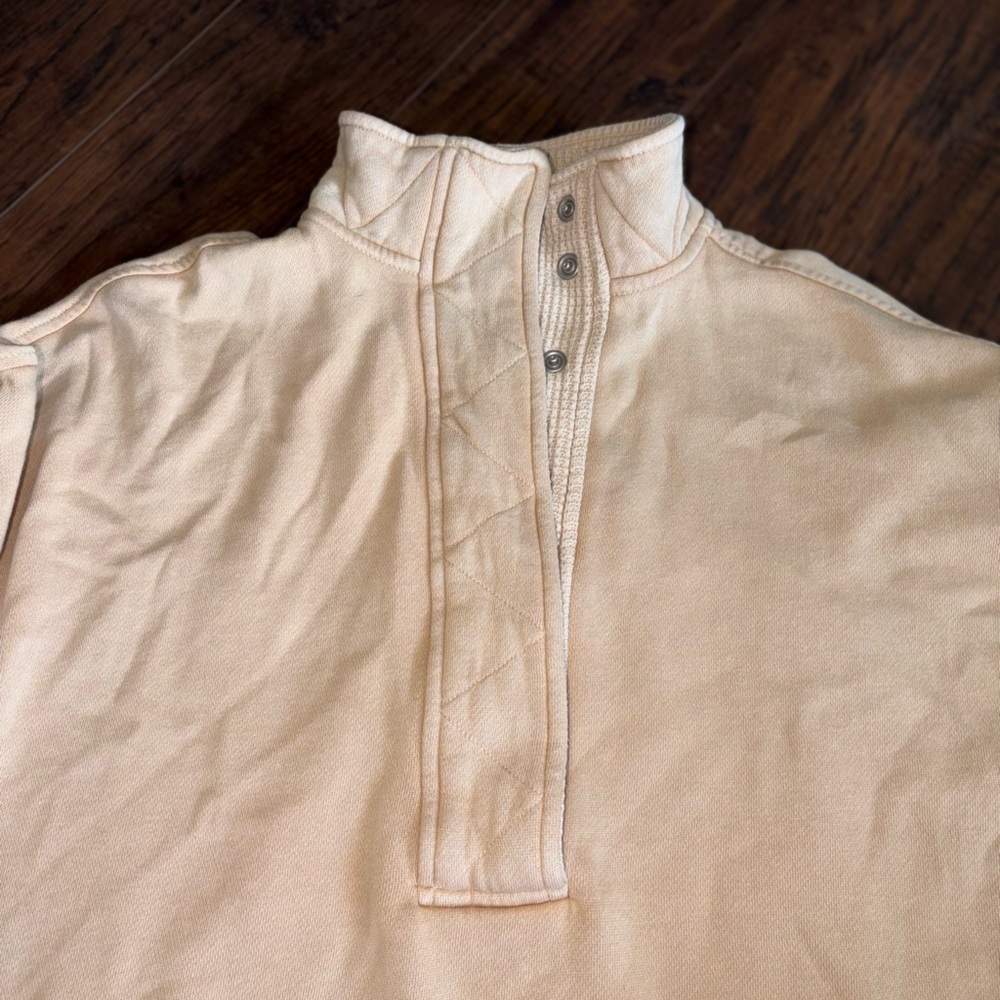 Aerie Cream Waffle Snap Button Sweatshirt Pullover Cozy Neutral SIZE SMALL - Picture 4 of 5